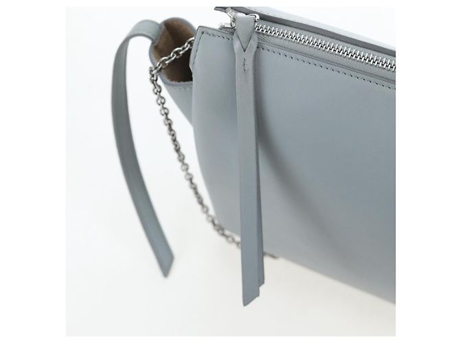 Céline Borsa a tracolla CELINE Chain Trillodo in pelle azzurro argento Auth 199685V Blu chiaro - vista 19