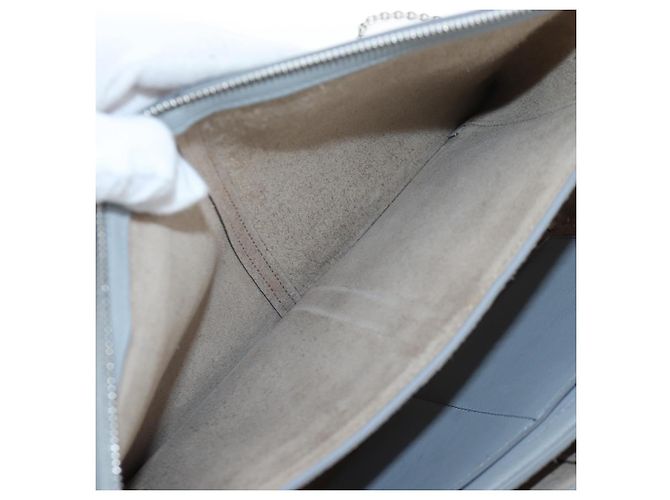 Céline Borsa a tracolla CELINE Chain Trillodo in pelle azzurro argento Auth 199685V Blu chiaro - vista 24