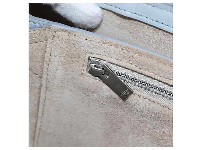Céline Borsa a tracolla CELINE Chain Trillodo in pelle azzurro argento Auth 199685V Blu chiaro - vista 27