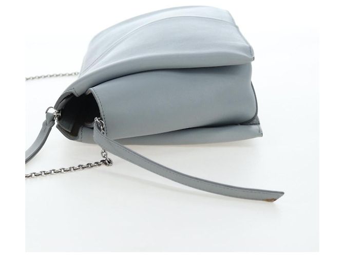 Céline Borsa a tracolla CELINE Chain Trillodo in pelle azzurro argento Auth 199685V Blu chiaro - vista 4