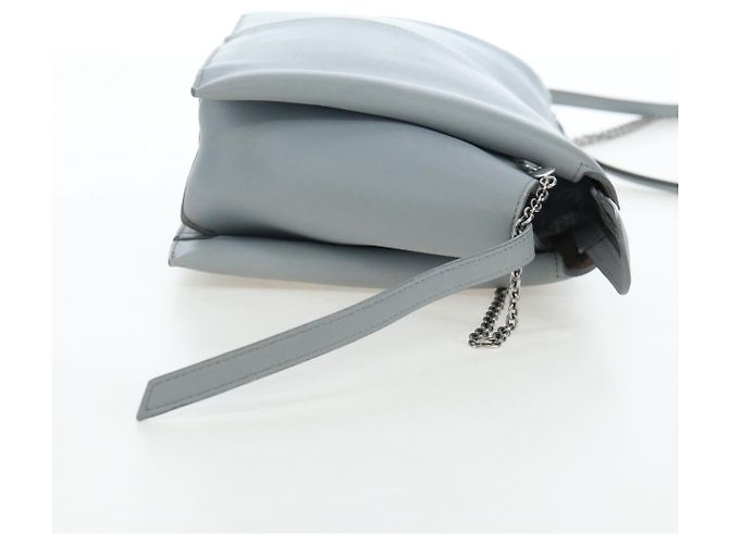 Céline Borsa a tracolla CELINE Chain Trillodo in pelle azzurro argento Auth 199685V Blu chiaro - vista 5