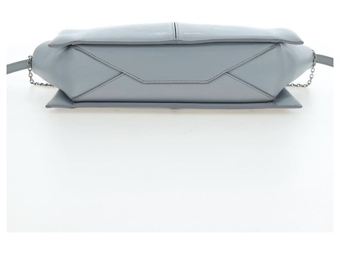 Céline Borsa a tracolla CELINE Chain Trillodo in pelle azzurro argento Auth 199685V Blu chiaro - vista 6