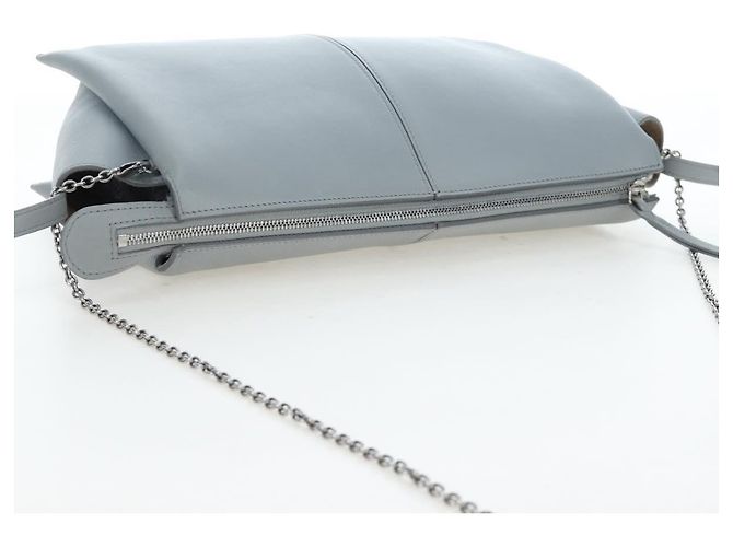 Céline Borsa a tracolla CELINE Chain Trillodo in pelle azzurro argento Auth 199685V Blu chiaro - vista 7