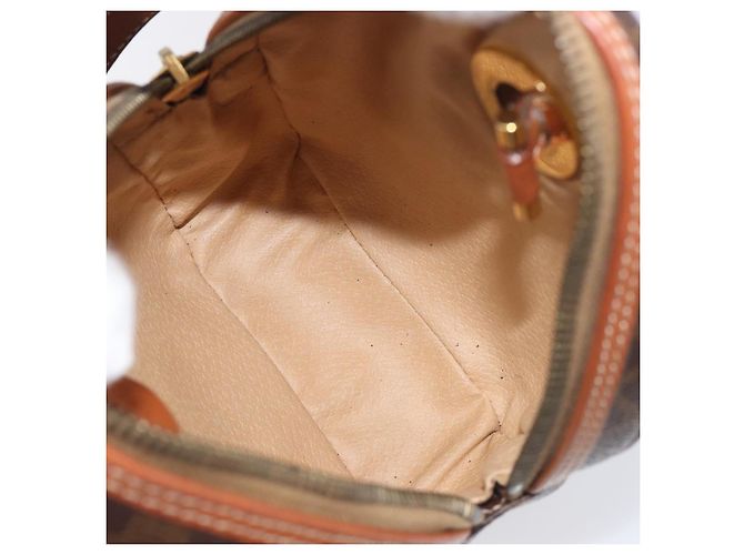 Céline Borsa a tracolla CELINE Macadam PVC Pelle Marrone Tono Oro Auth 198926 - vista 11