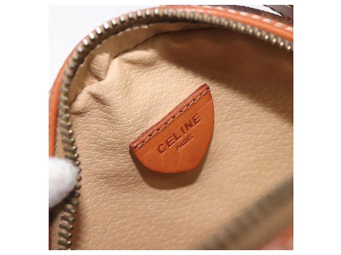 Céline Borsa a tracolla CELINE Macadam PVC Pelle Marrone Tono Oro Auth 198926 - vista 18