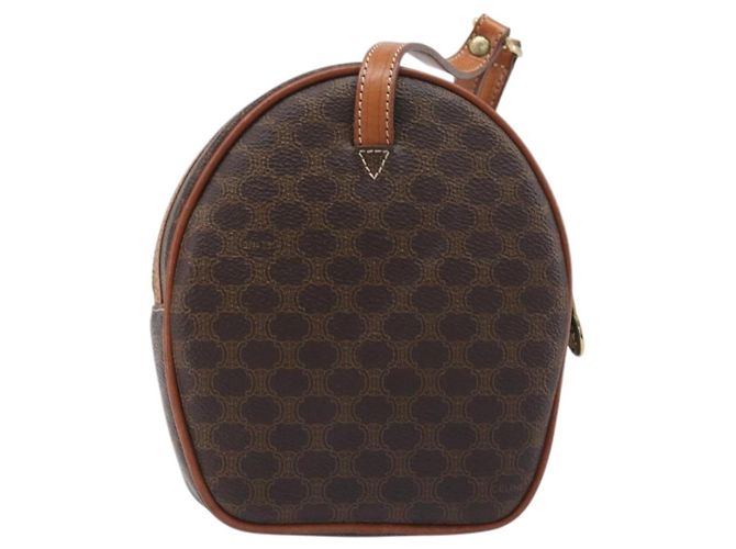 Céline Borsa a tracolla CELINE Macadam PVC Pelle Marrone Tono Oro Auth 198926 - vista 2