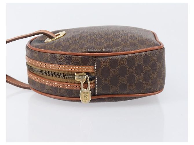 Céline Borsa a tracolla CELINE Macadam PVC Pelle Marrone Tono Oro Auth 198926 - vista 4