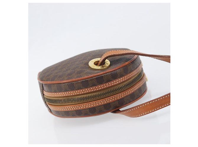 Céline Borsa a tracolla CELINE Macadam PVC Pelle Marrone Tono Oro Auth 198926 - vista 6