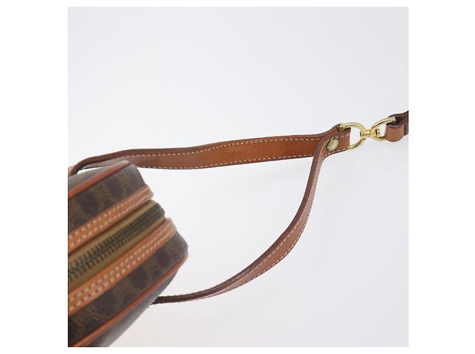 Céline Borsa a tracolla CELINE Macadam PVC Pelle Marrone Tono Oro Auth 198926 - vista 9