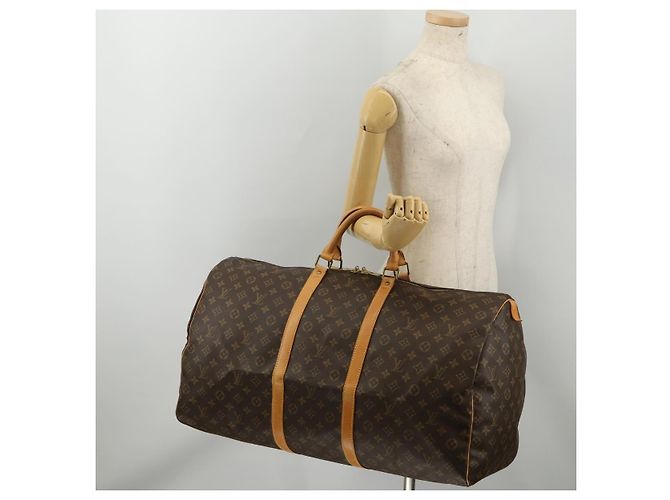 LOUIS VUITTON Monogram Keepall 60 Boston Bag M41422 LV Auth 197464A Monogramma - vista 22