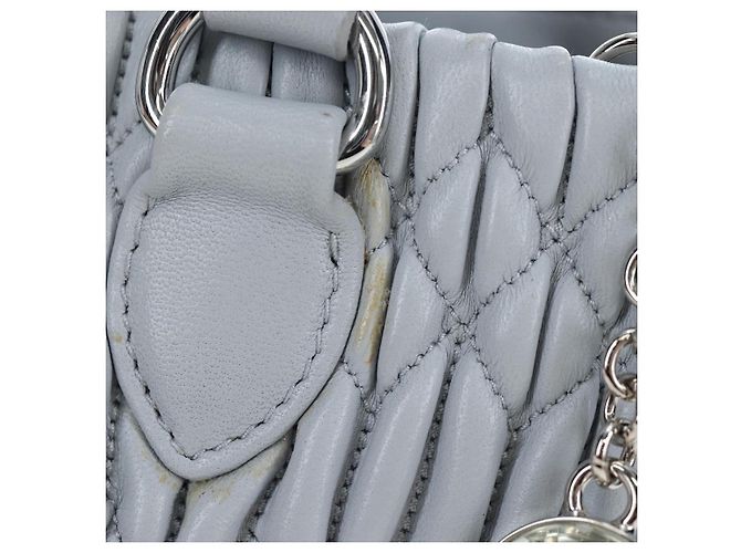 Borsa Miu Miu in pelle Nappa Crystal 2way Azzurro Argento Auth 196642M Blu chiaro - vista 2