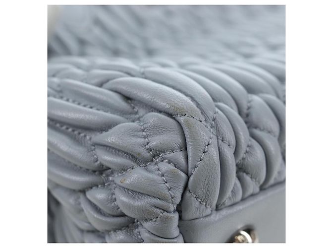 Borsa Miu Miu in pelle Nappa Crystal 2way Azzurro Argento Auth 196642M Blu chiaro - vista 22