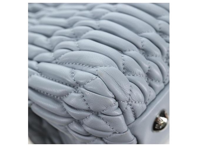 Borsa Miu Miu in pelle Nappa Crystal 2way Azzurro Argento Auth 196642M Blu chiaro - vista 24