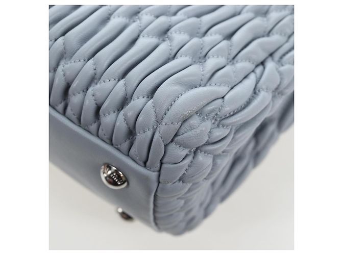 Borsa Miu Miu in pelle Nappa Crystal 2way Azzurro Argento Auth 196642M Blu chiaro - vista 25