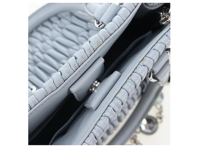 Borsa Miu Miu in pelle Nappa Crystal 2way Azzurro Argento Auth 196642M Blu chiaro - vista 27