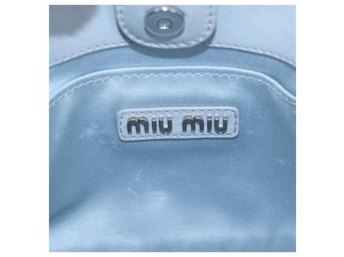 Borsa Miu Miu in pelle Nappa Crystal 2way Azzurro Argento Auth 196642M Blu chiaro - vista 28