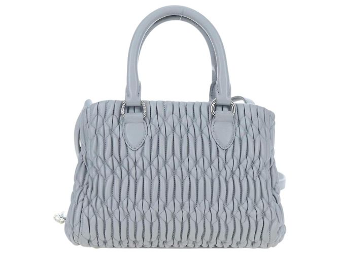 Borsa Miu Miu in pelle Nappa Crystal 2way Azzurro Argento Auth 196642M Blu chiaro - vista 3
