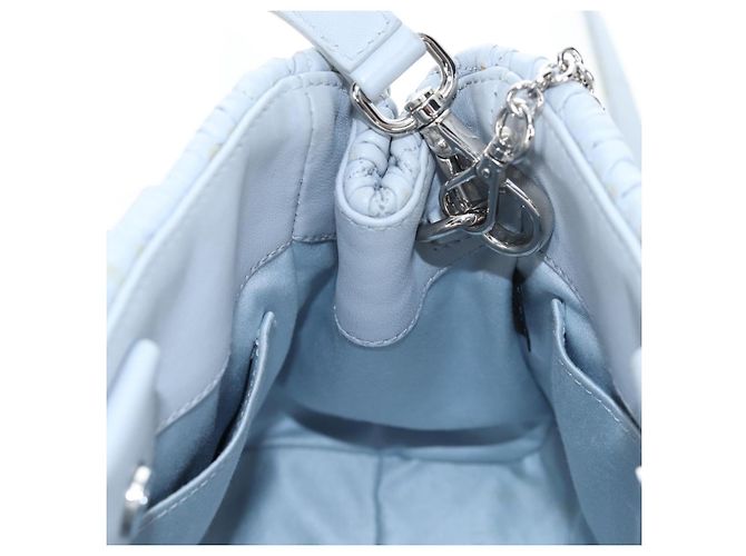 Borsa Miu Miu in pelle Nappa Crystal 2way Azzurro Argento Auth 196642M Blu chiaro - vista 30