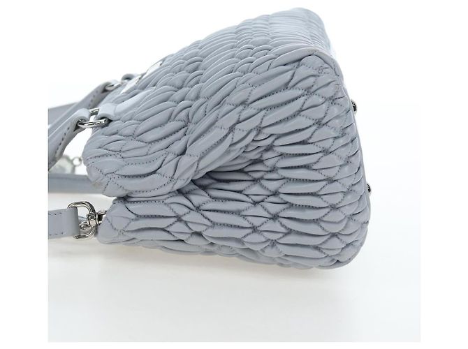 Borsa Miu Miu in pelle Nappa Crystal 2way Azzurro Argento Auth 196642M Blu chiaro - vista 4