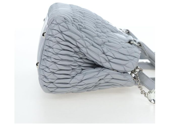 Borsa Miu Miu in pelle Nappa Crystal 2way Azzurro Argento Auth 196642M Blu chiaro - vista 5