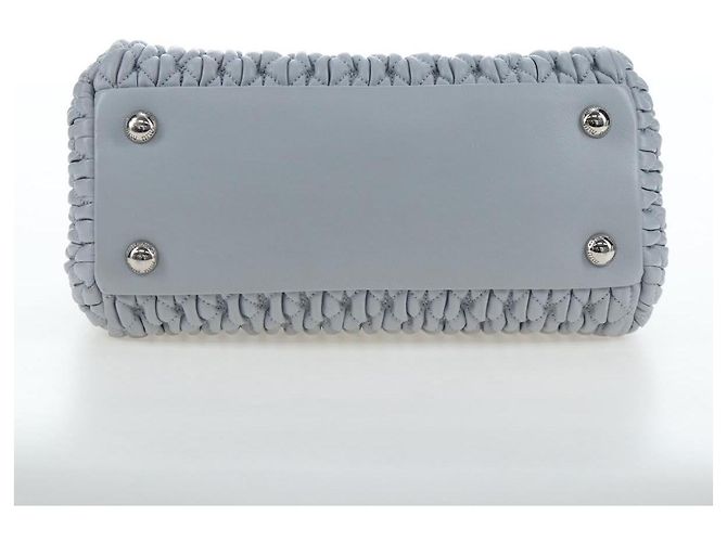Borsa Miu Miu in pelle Nappa Crystal 2way Azzurro Argento Auth 196642M Blu chiaro - vista 6