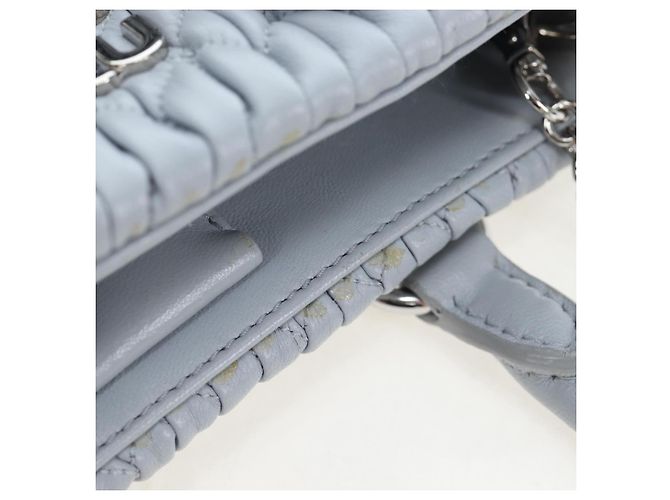 Borsa Miu Miu in pelle Nappa Crystal 2way Azzurro Argento Auth 196642M Blu chiaro - vista 7