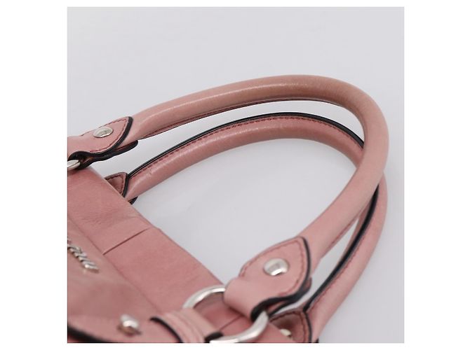 Borsa a mano Miu Miu in pelle 2way Rosa Argento Auth ki6786M - vista 14