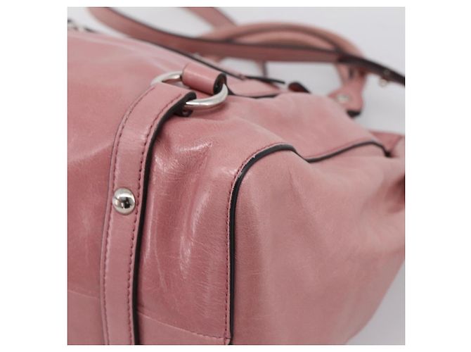 Borsa a mano Miu Miu in pelle 2way Rosa Argento Auth ki6786M - vista 17