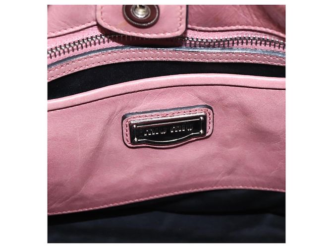 Borsa a mano Miu Miu in pelle 2way Rosa Argento Auth ki6786M - vista 19