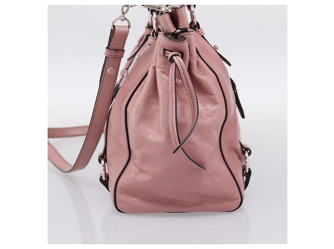 Borsa a mano Miu Miu in pelle 2way Rosa Argento Auth ki6786M - vista 4