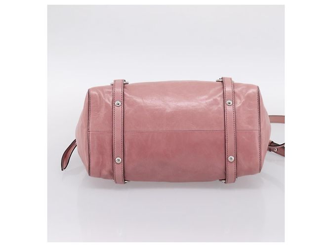 Borsa a mano Miu Miu in pelle 2way Rosa Argento Auth ki6786M - vista 5