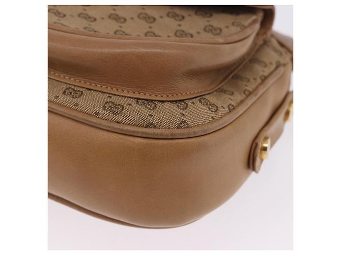 Borsa a tracolla GUCCI in tela Micro GG Beige e oro Auth ep15764 - vista 15