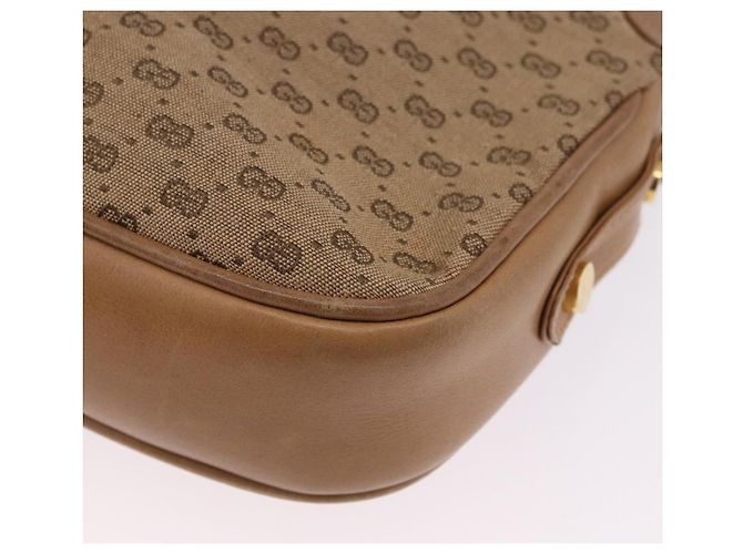 Borsa a tracolla GUCCI in tela Micro GG Beige e oro Auth ep15764 - vista 17