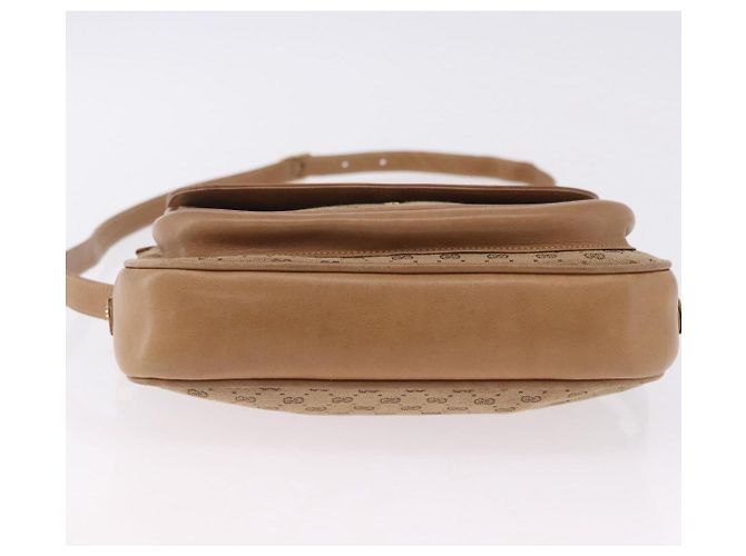 Borsa a tracolla GUCCI in tela Micro GG Beige e oro Auth ep15764 - vista 5