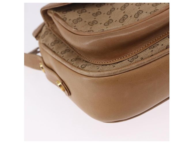 Borsa a tracolla GUCCI in tela Micro GG Beige e oro Auth ep15764 - vista 8