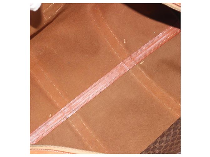 Céline Borsa Boston CELINE Macadam PVC Pelle Marrone Tono Oro Auth 196132 - vista 10