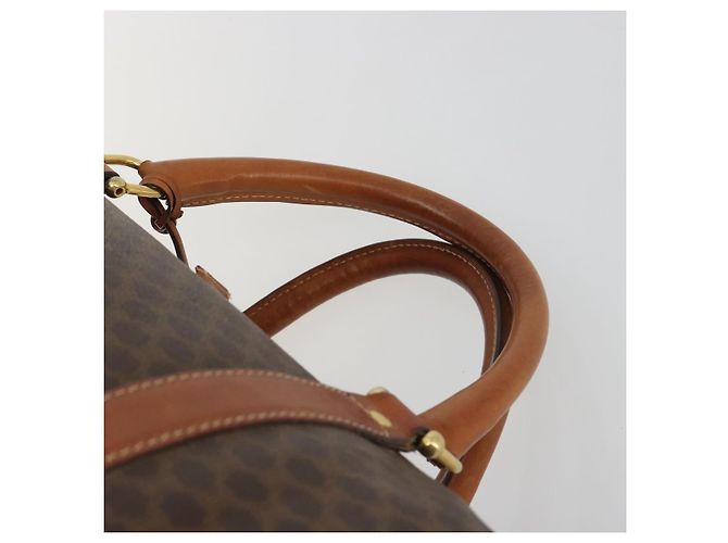 Céline Borsa Boston CELINE Macadam PVC Pelle Marrone Tono Oro Auth 196132 - vista 14
