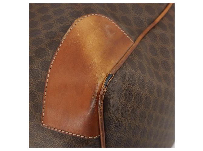 Céline Borsa Boston CELINE Macadam PVC Pelle Marrone Tono Oro Auth 196132 - vista 16