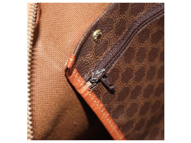 Céline Borsa Boston CELINE Macadam PVC Pelle Marrone Tono Oro Auth 196132 - vista 22