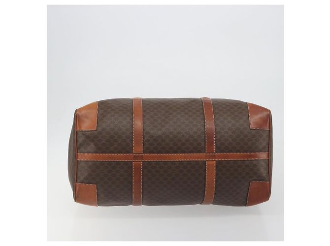 Céline Borsa Boston CELINE Macadam PVC Pelle Marrone Tono Oro Auth 196132 - vista 5