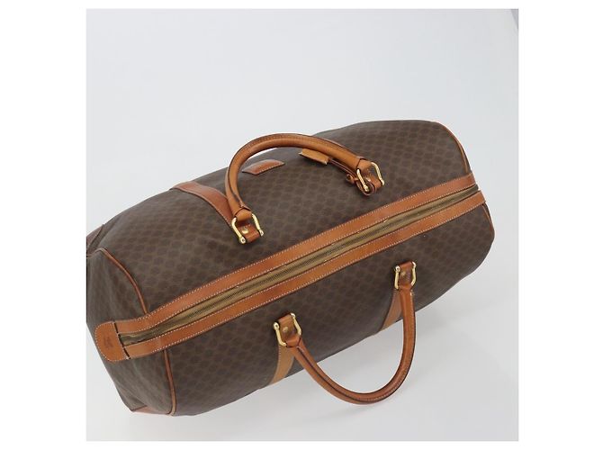 Céline Borsa Boston CELINE Macadam PVC Pelle Marrone Tono Oro Auth 196132 - vista 6
