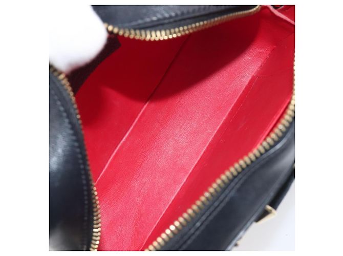Borsa a tracolla con catena Christian Louboutin in pelle nera e oro Auth 200300A Nero D'oro - vista 11