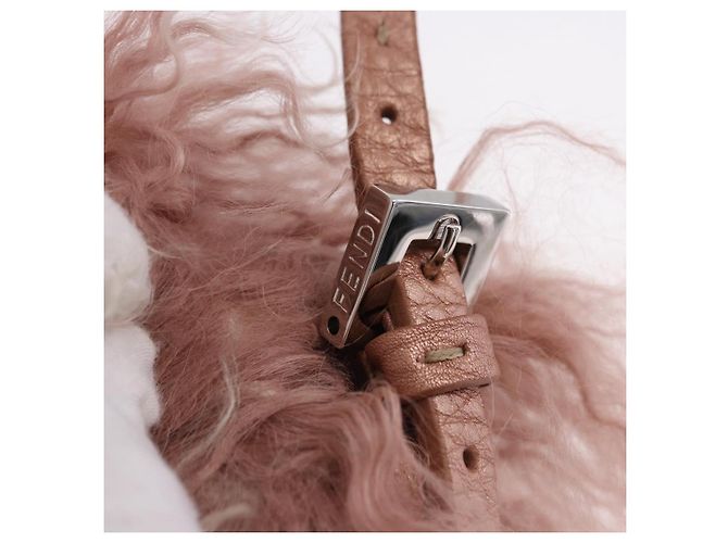 Borsa FENDI Selleria Mini Mamma Baguette Bag Wool Pink Silver 8BR185 Auth yk20834SAM Argento Rosa - vista 18