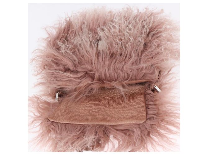 Borsa FENDI Selleria Mini Mamma Baguette Bag Wool Pink Silver 8BR185 Auth yk20834SAM Argento Rosa - vista 20