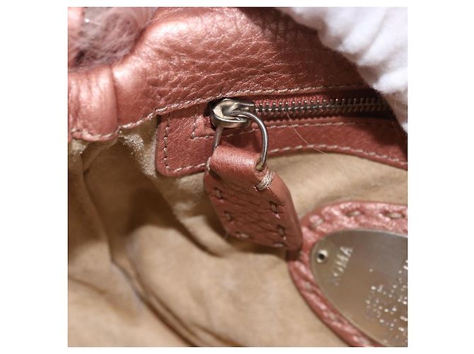 Borsa FENDI Selleria Mini Mamma Baguette Bag Wool Pink Silver 8BR185 Auth yk20834SAM Argento Rosa - vista 24