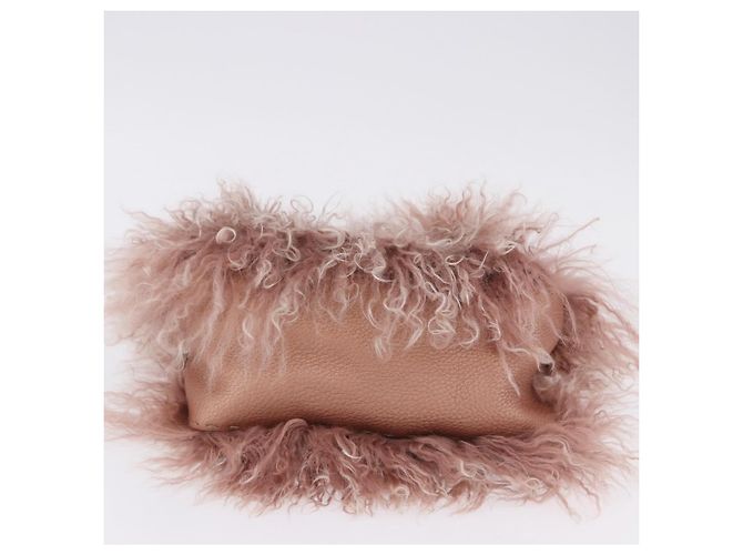 Borsa FENDI Selleria Mini Mamma Baguette Bag Wool Pink Silver 8BR185 Auth yk20834SAM Argento Rosa - vista 5