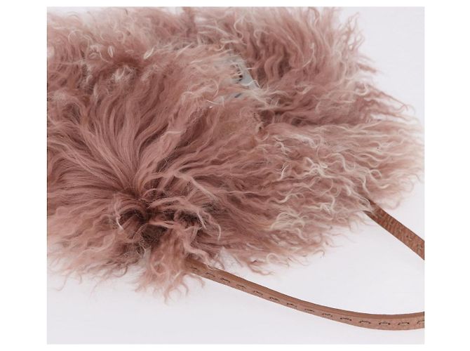 Borsa FENDI Selleria Mini Mamma Baguette Bag Wool Pink Silver 8BR185 Auth yk20834SAM Argento Rosa - vista 6
