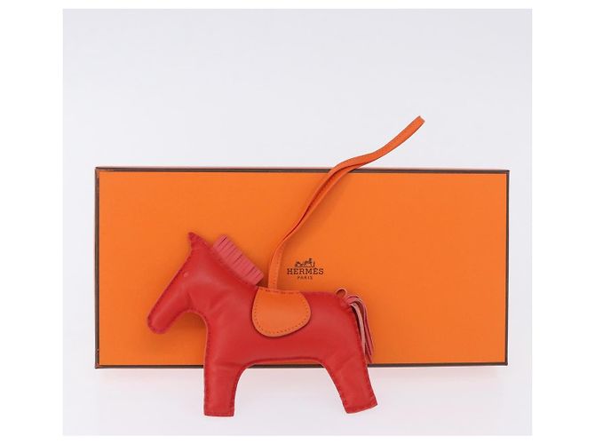 Hermès HERMES Rodeo Charm Leather Red Orange Auth 199067M Rosso Arancione - vista 12