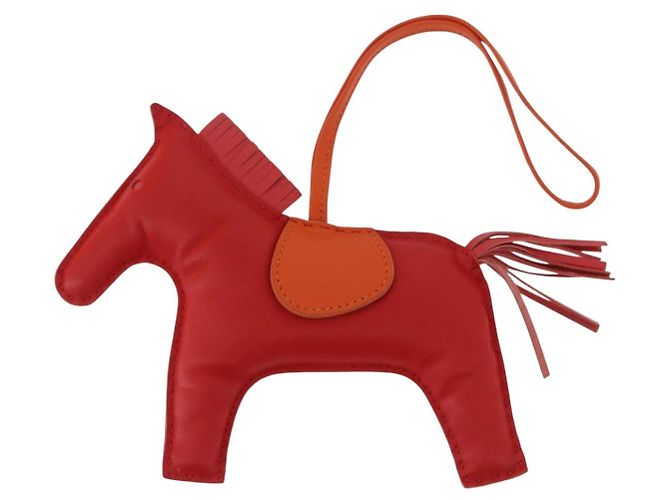 Hermès HERMES Rodeo Charm Leather Red Orange Auth 199067M Rosso Arancione - vista 13