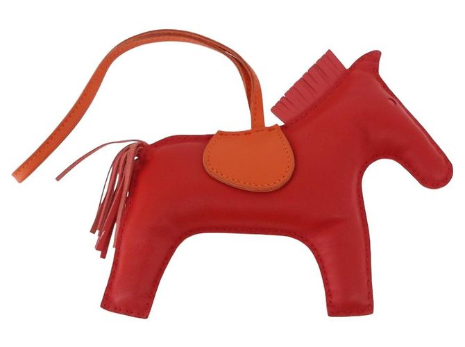Hermès HERMES Rodeo Charm Leather Red Orange Auth 199067M Rosso Arancione - vista 2